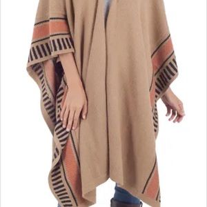 Alpaca Blend Ruana Cloak, 'Desert Sand'